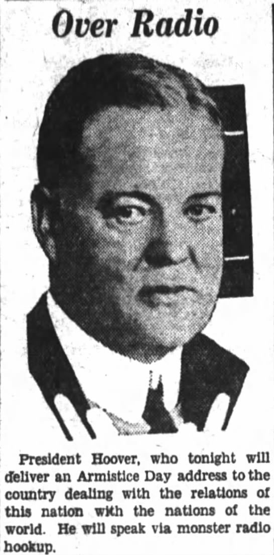 Over Radio: President Hoover